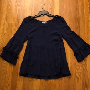 Blue Flowy Shirt